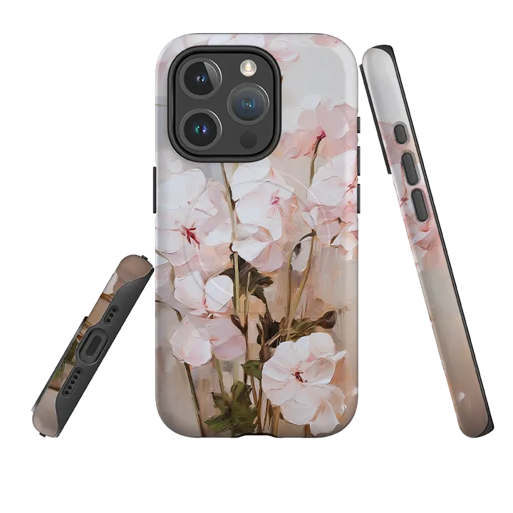 Matte Build Durable Layer iPhone MagSafe Tough Case -  Pink Delight Floral