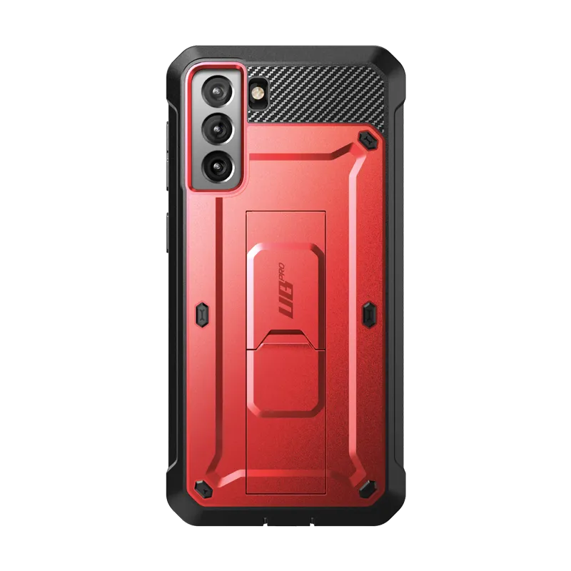 Vivid Surface Galaxy S21 Plus Unicorn Beetle Pro Rugged Case-Metallic Red
