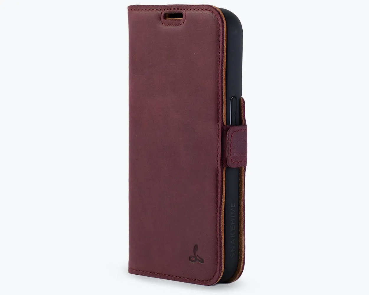 Apple iPhone 14 Pro - Vintage Leather Wallet Phone Case (Side Clasp) Premium Grip Luxury Finish Texture
