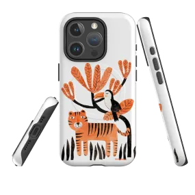 iPhone MagSafe Tough Case - Tiger and Toucan By Tracey English Stylish Grip Texture Affordable option