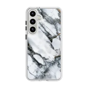 Flexible Design Galaxy S23 Plus Halo MagSafe Cute Phone Case - White Marble