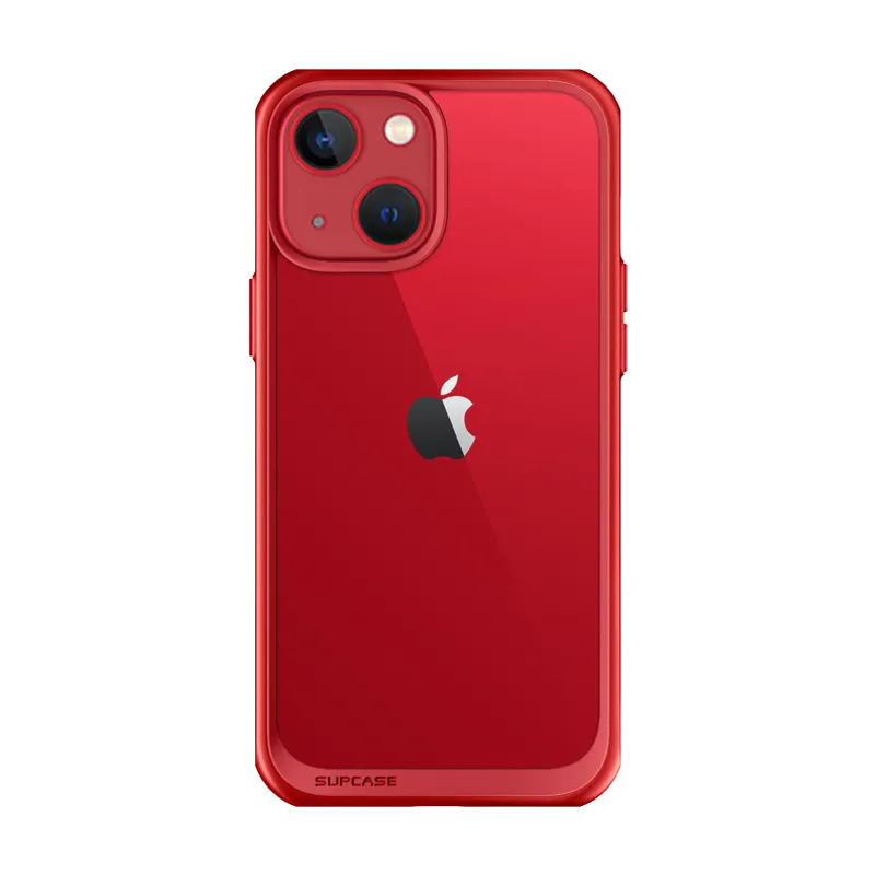 iPhone 13 6.1 inch Unicorn Beetle Style Slim Clear Case-Red Slim Edge