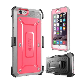 Durable Surface Design Hybrid Edge Finish iPhone 6 / 6S Unicorn Beetle Pro Full Body Rugged Holster Case with Screen Protector-Pink