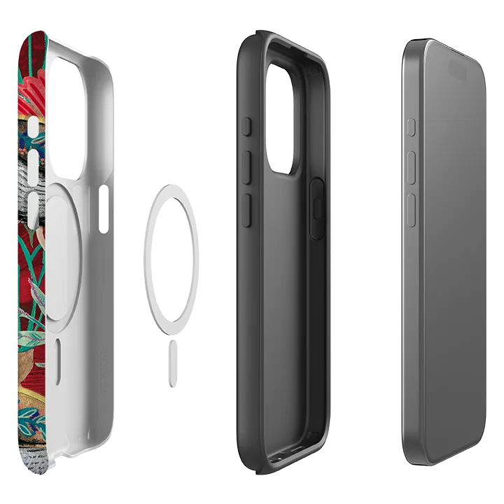 Modern Pattern Protective Edge Layer iPhone MagSafe Tough Case - Eight Geese A Laying By Emma Frances Grant