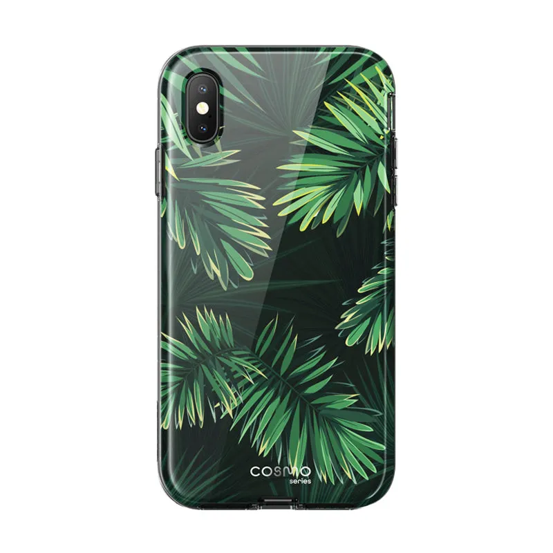 iPhone XS Max Cosmo Case-Dark Green Vivid Design Texture Hybrid Pattern Texture