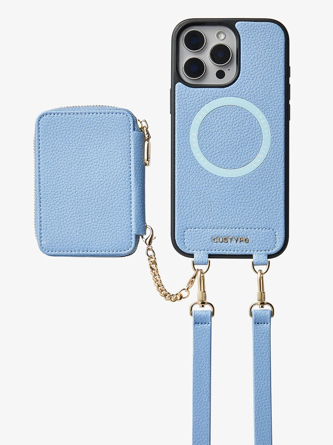 Unique Design Set- Detachable Wireless Charging Crossbody Wallet Phone Case Set Flexible Grip Form Comfort Grip