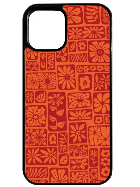 Matte Pattern Design Everyday Carry Wildflower in Red and Orange Phone Case