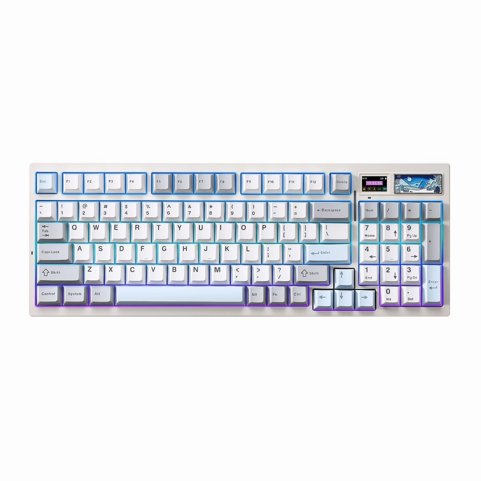 YUNZII IF99 QMK/VIA Full Size LCD Mechanical Keyboard USB-C Mechanical Connection Ergo Split Keyboard