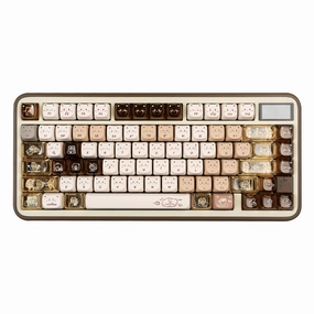 Rainbow Cycle Lighting YUNZII Jelly Coffee Kitten MAO Profile Keycap Set Clicky Gaming