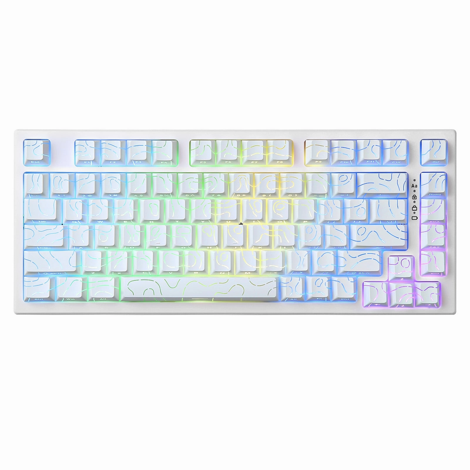 Desk Layout Optimization Mechanical Keyboard Accessories Kit YUNZII RT80 White Line Rapid Trigger 8K Magnetic Keyboard
