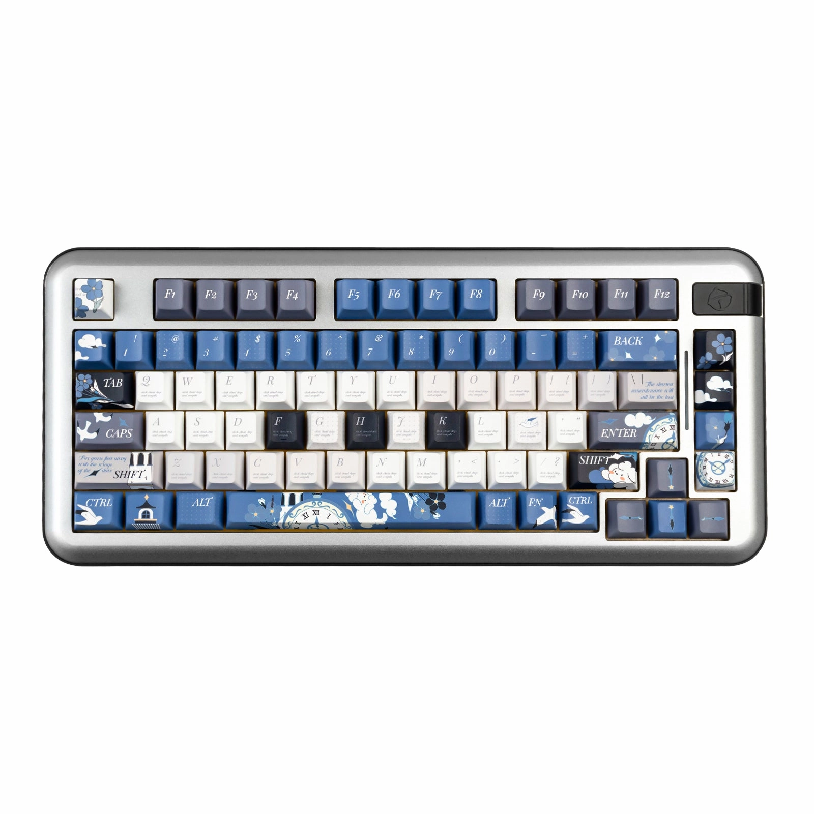 Workspace Setup Rainbow Cycle Lighting YUNZII Seagull Cherry Profile Keycap Set Low Profile Switch Kit