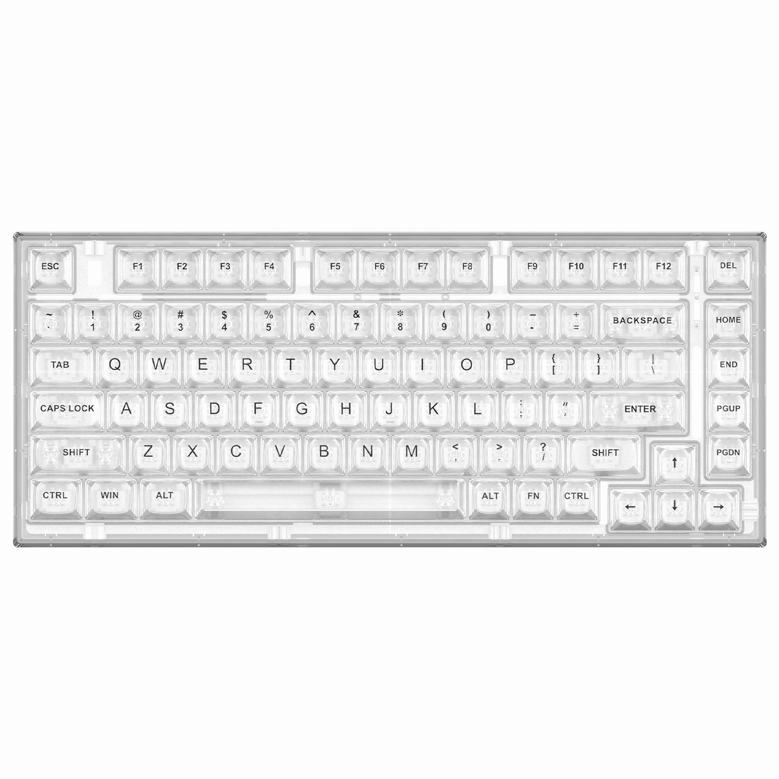 YUNZII X75 82 Keys Wired Hot Swappable Gasket Transparent Mechanical Keyboard Key Feedback Student Mechanical Keyboard