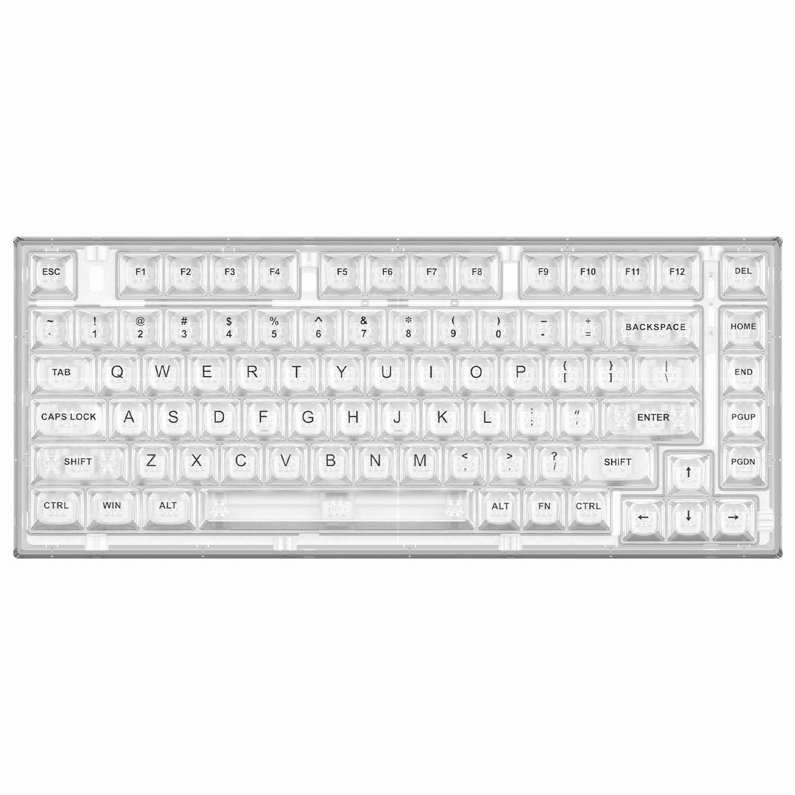 YUNZII X75 PRO 82 Key Wireless Hot Swappable Gasket Transparent Mechanical Keyboard RGB Breathing Light